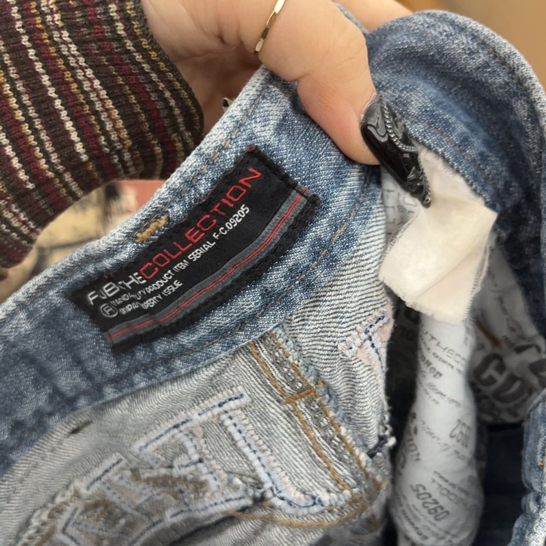 푸부 올드스쿨 Y2K 힙로고 데님 팬츠 27인치 C08676 상품이미지6