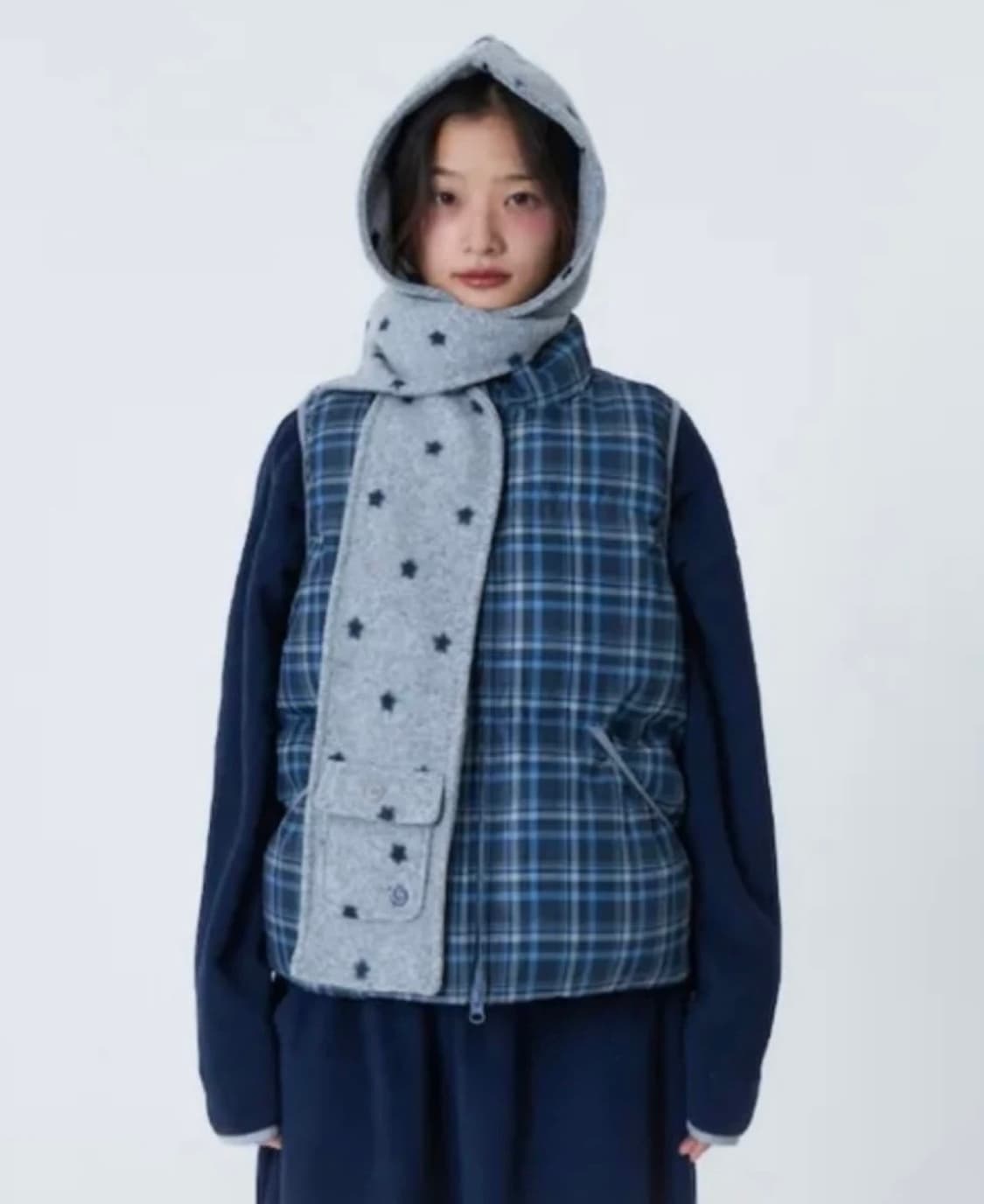 에이이에이이 POCKET HOOD MUFFLER [STAR GREY] 상품이미지1