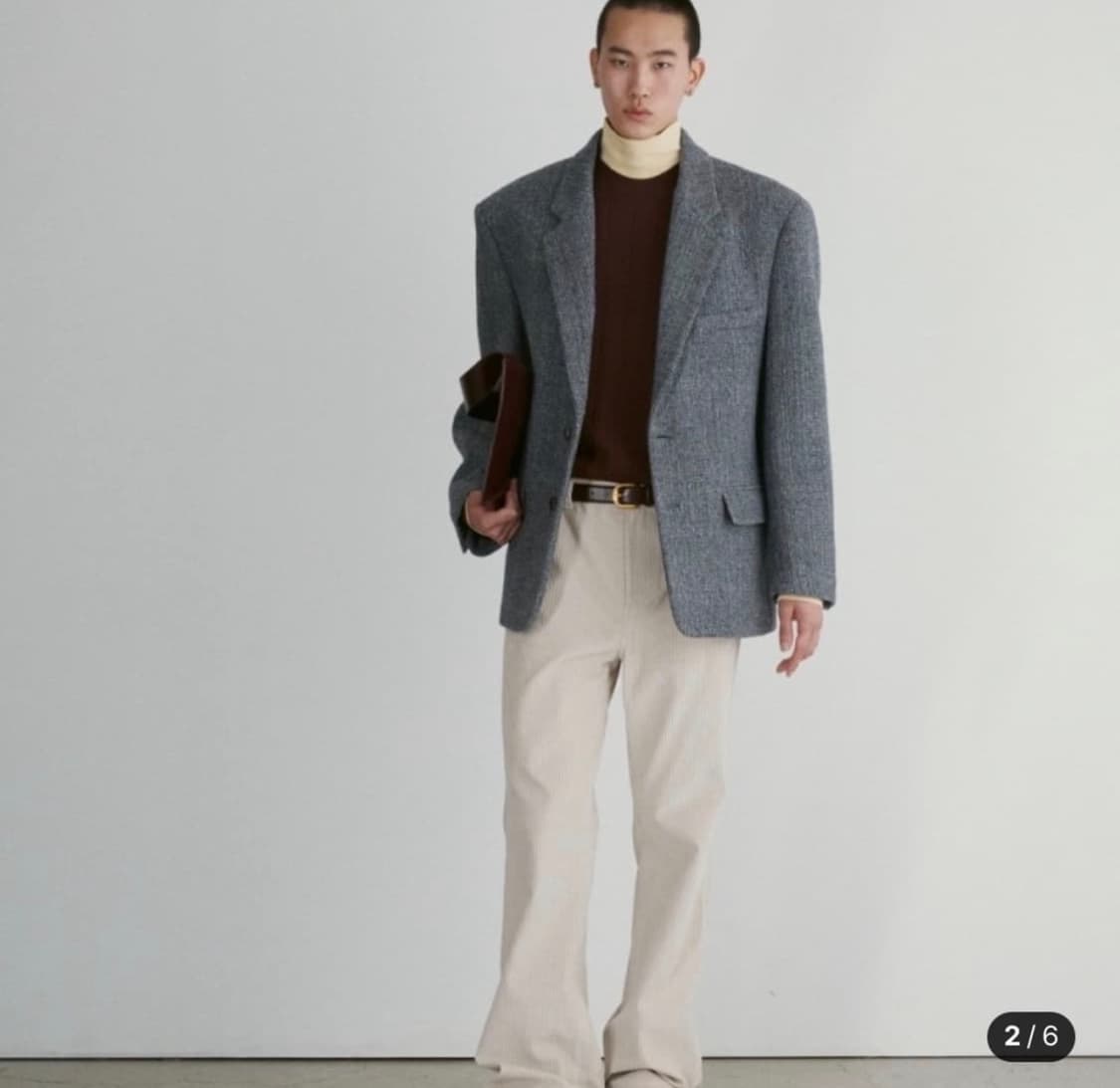 렉토 서스테이너블 울 블렌드 오버사이즈 자켓 그레이 상품이미지2