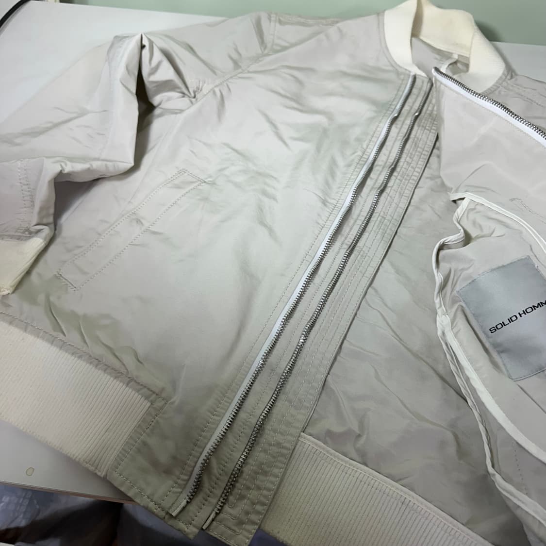 50 M 솔리드옴므 라이트베이지 MA1 항공자켓 상품이미지5