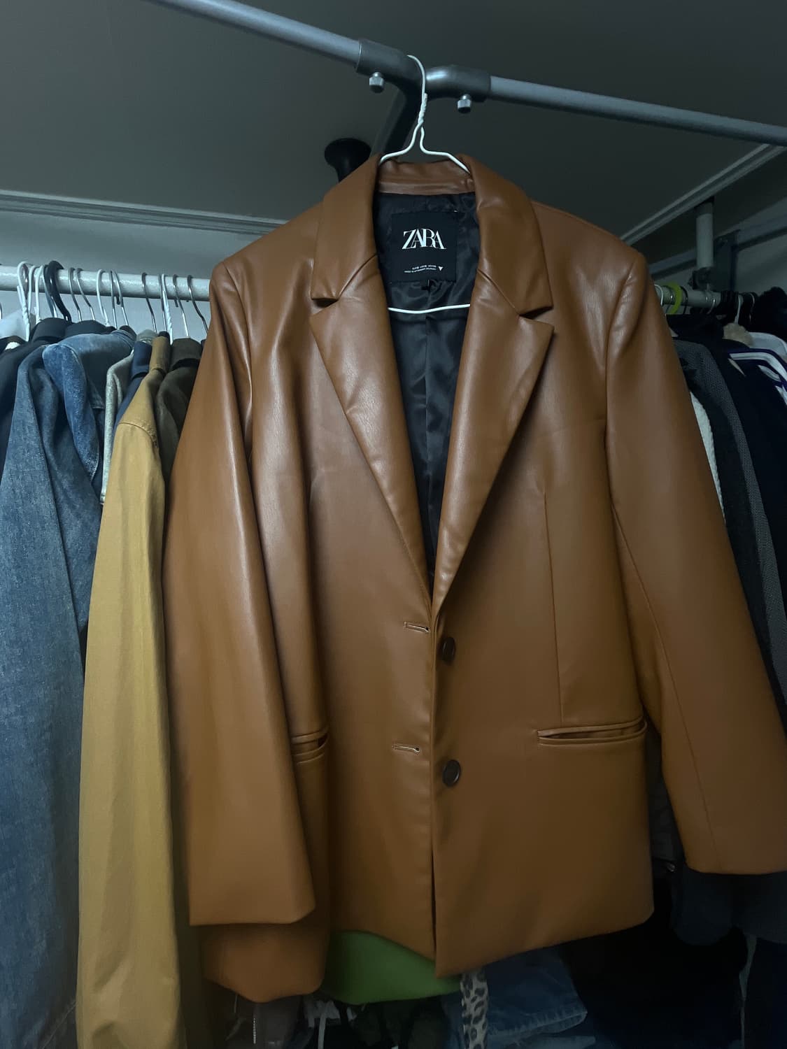 Zara 세미와이드 가죽자켓 s 상품이미지2