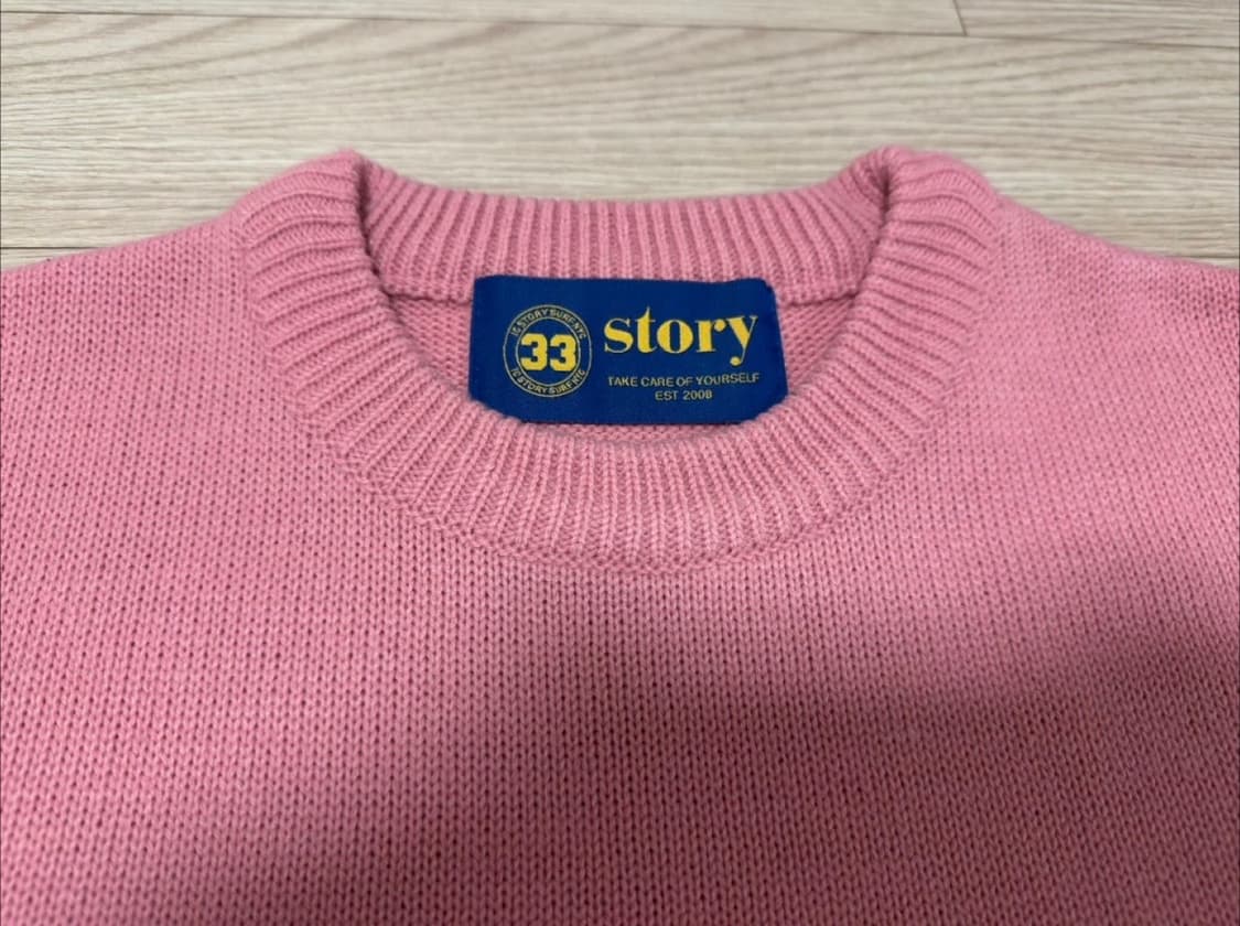33 story 핑크 니트 오버핏 프리 상품이미지2