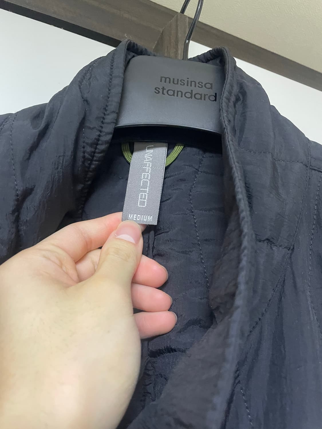 M) 20FW 언어펙티드 퀼티드 블루종 블랙 상품이미지3