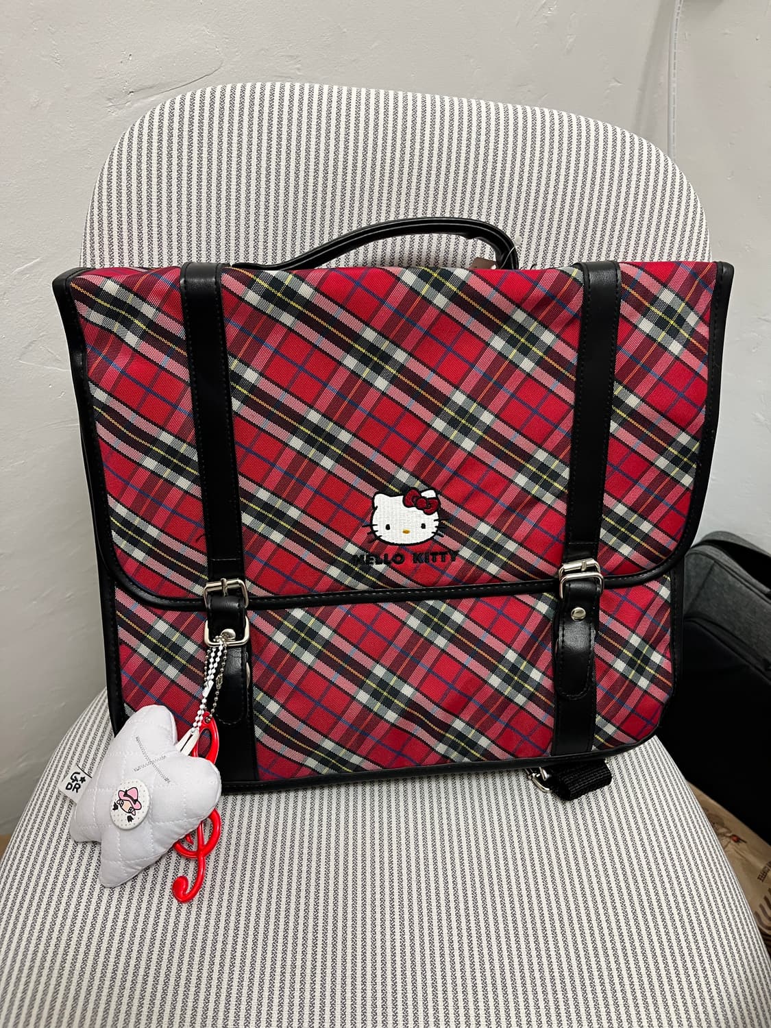 99 키티 체크 3way 가방 🍎 상품이미지3