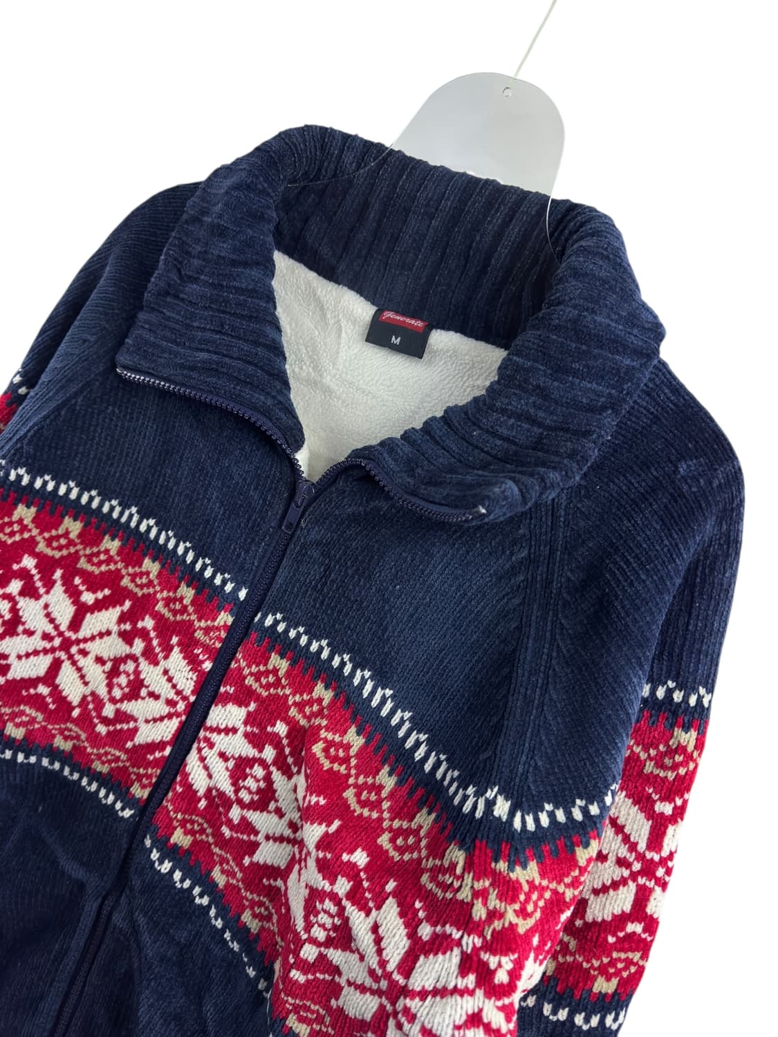 JPN 코듀로이 눈꽃 니트집업1559 상품이미지3