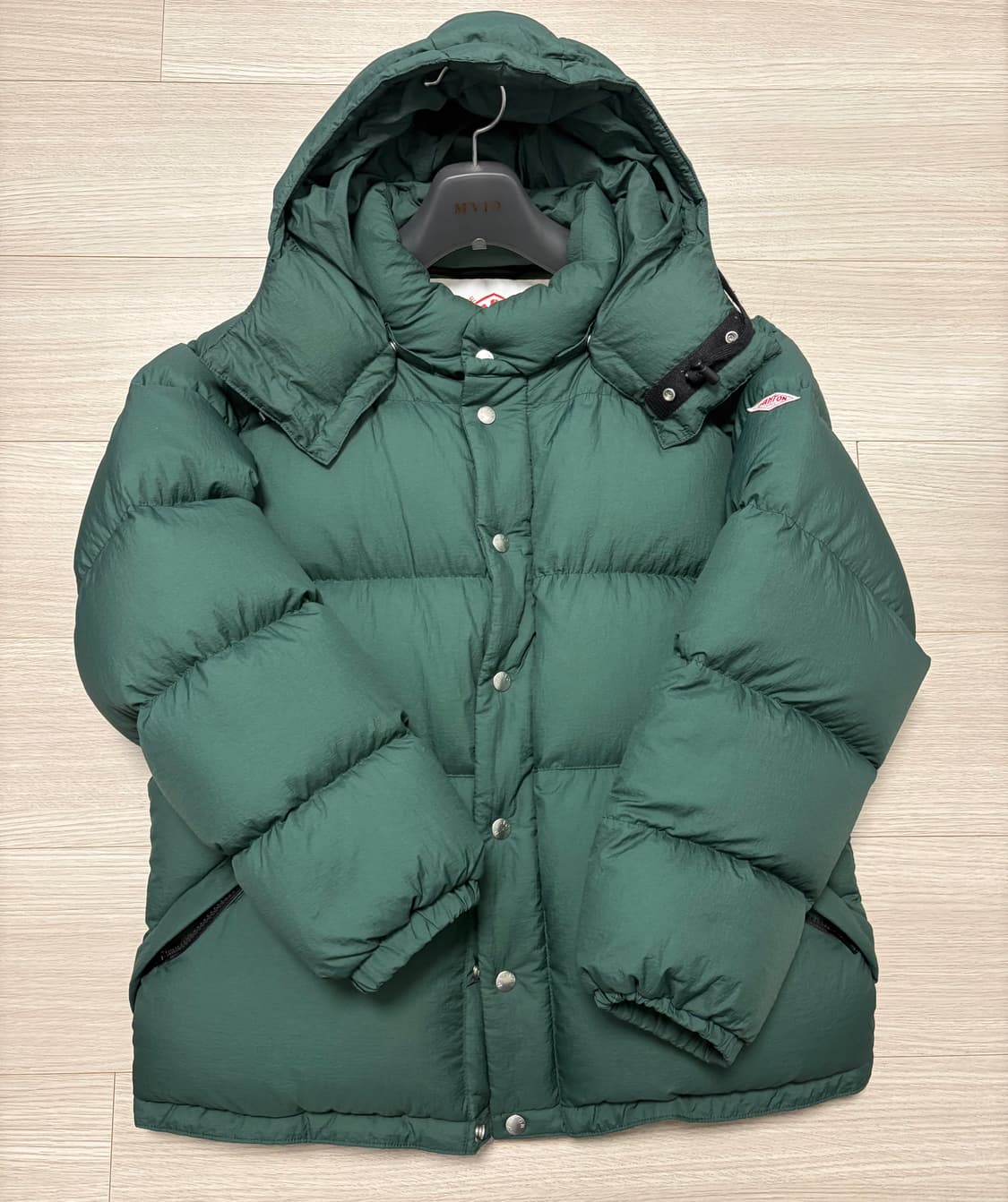 단톤 화이트 구스 다운 패딩 후드 자켓 그린 사이즈s 상품이미지2