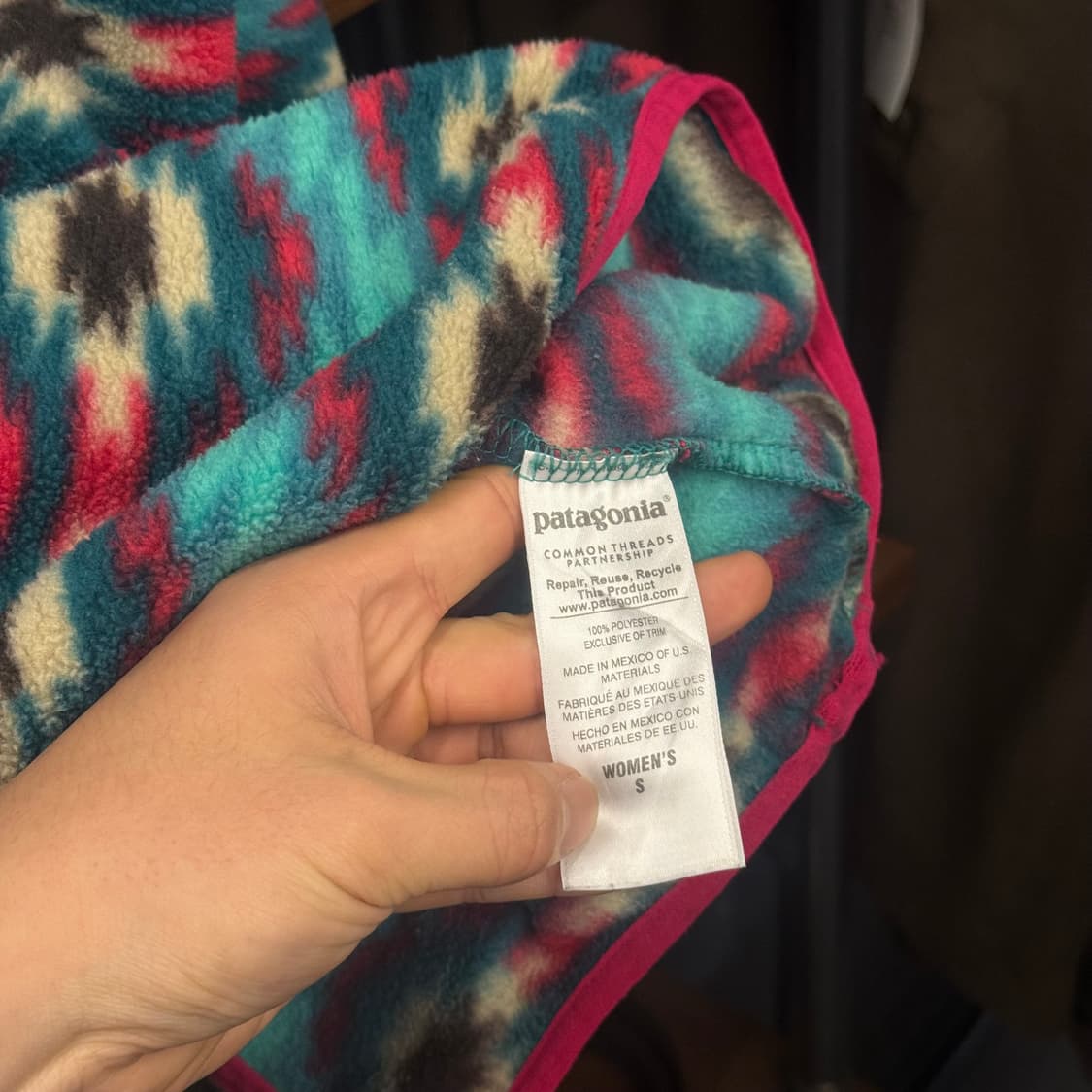 SP15 파타고니아 아즈텍 네이티브 패턴 풀오버 신칠라 플리스 아노락 상품이미지8