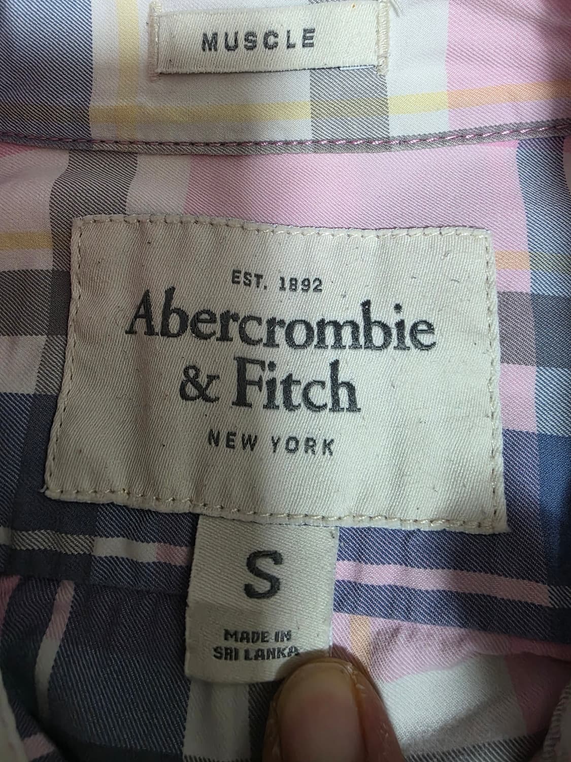 아베크롬비 버튼다운 체크 셔츠 S 상품이미지2