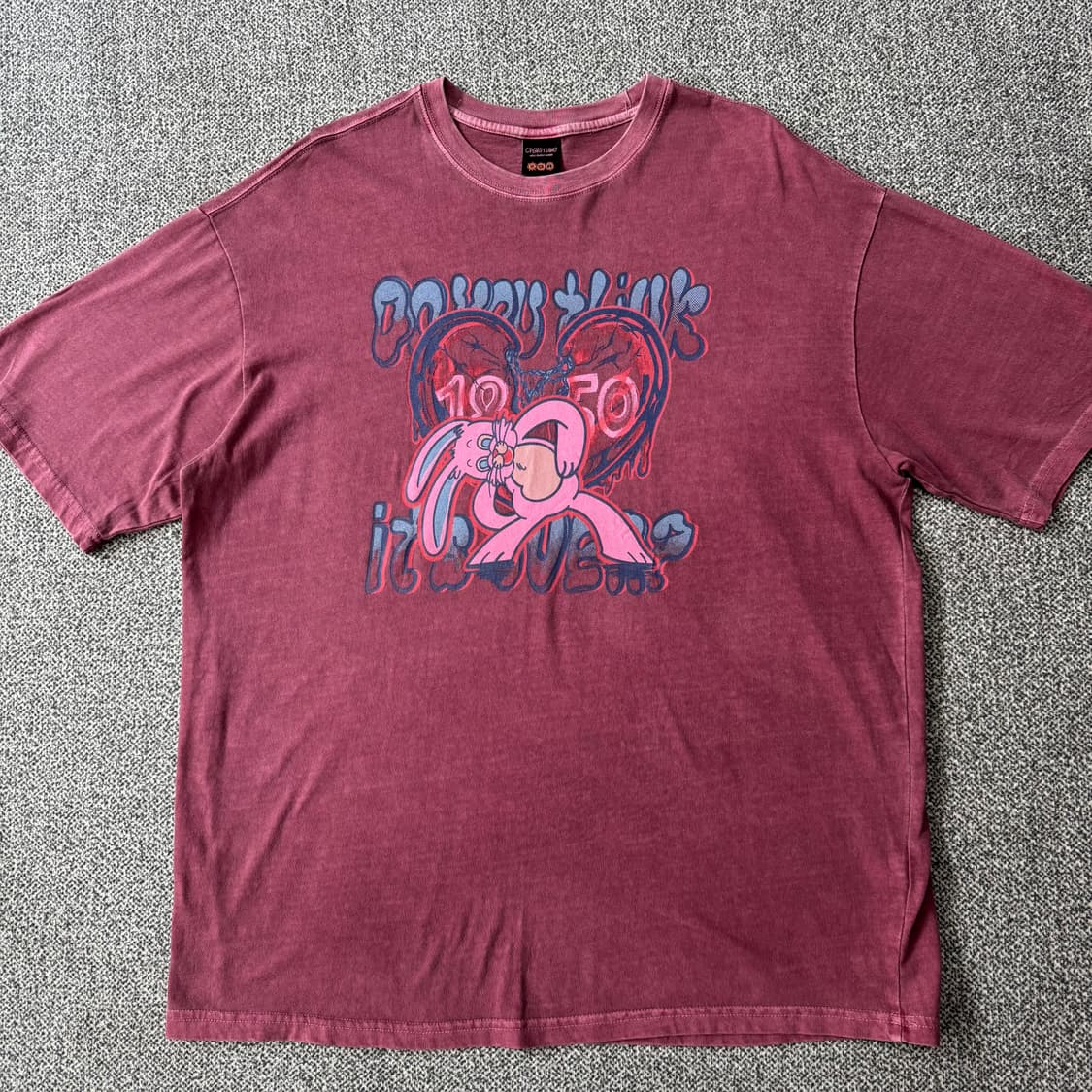 꼼파뇨  Mad Hoppi 피그먼트 반팔티 더스티핑크 상품이미지1