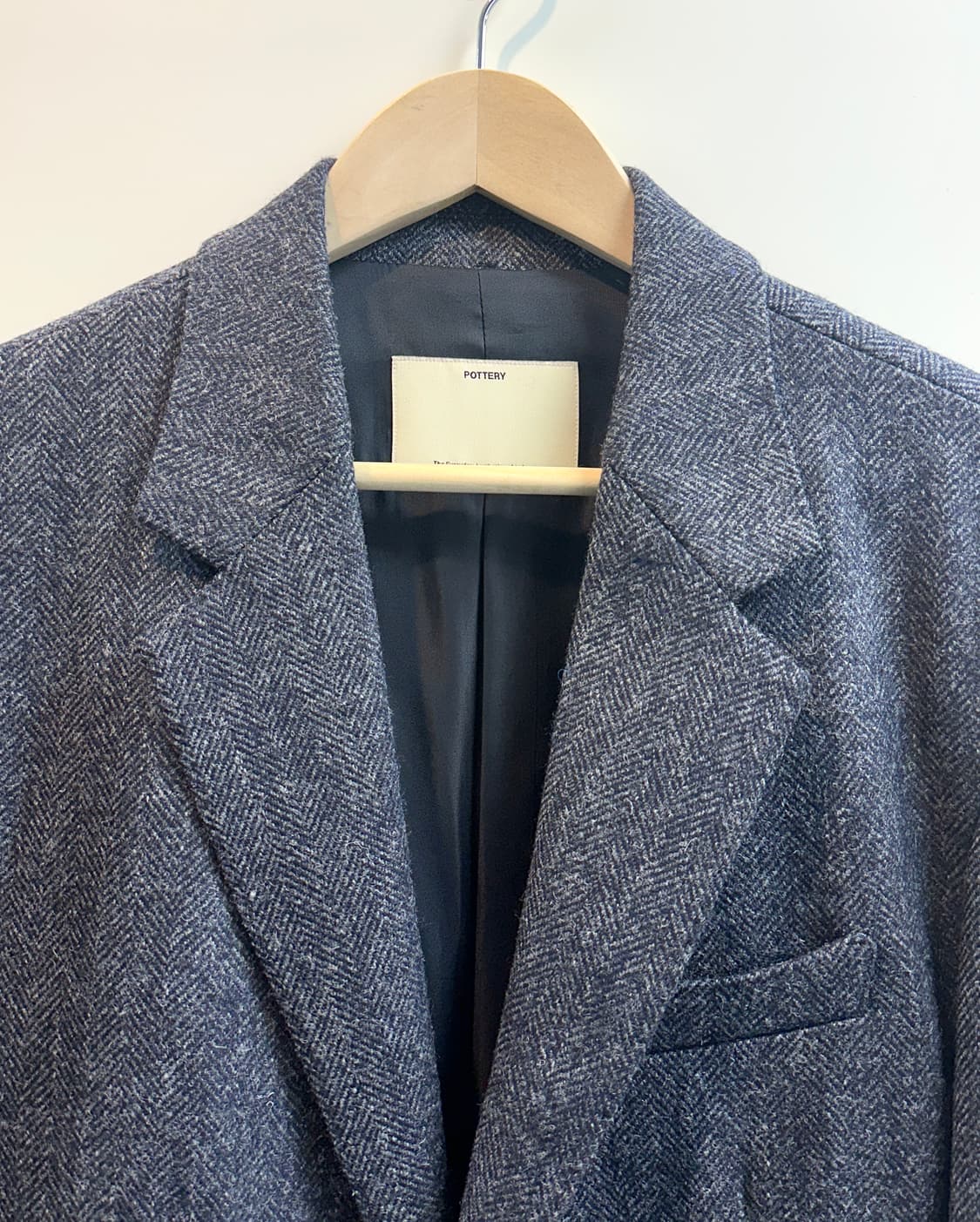 포터리 쉐틀랜드 울 싱글 브레스티드 자켓 (차콜네이비/새상품, 3) 상품이미지4