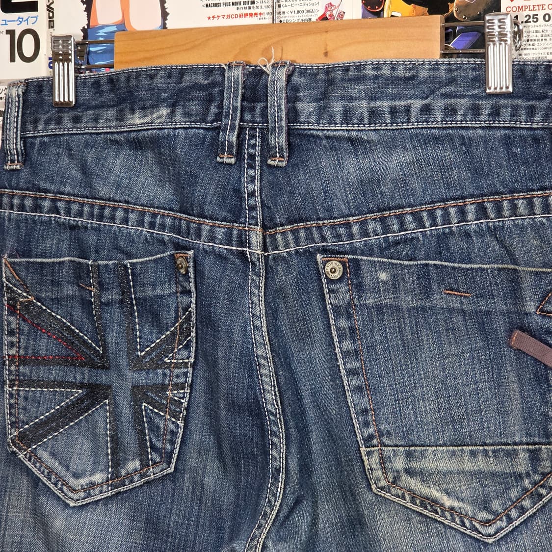 에스크 백 포켓 자수 워싱 데님 팬츠 상품이미지3