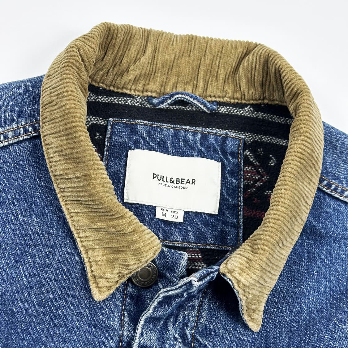 VTG 빈티지 코듀로이 카라 데님 트러커자켓 M 상품이미지5