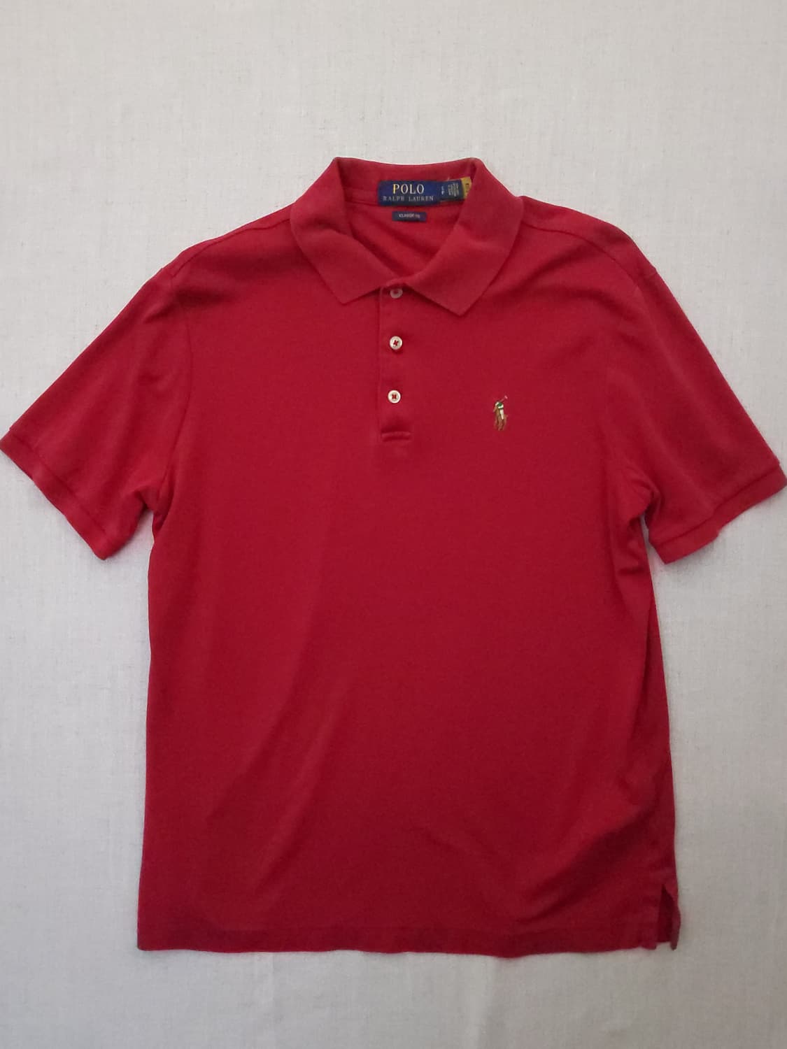 폴로 랄프로렌 레드 반팔 카라티 m 상품이미지1
