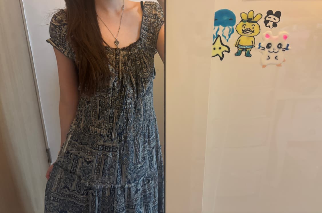 빈티지 에스닉 롱원피스 아오이유우st 모리걸 상품이미지1