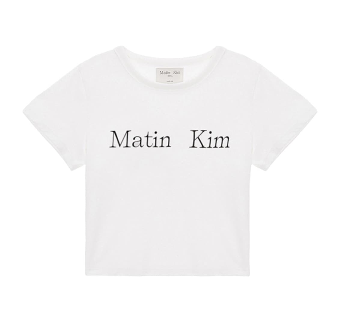 마뗑킴 LOGO CROP TOP IN WHITE 상품이미지1