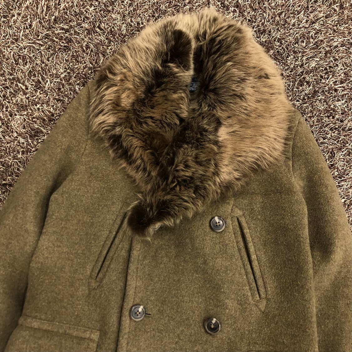 랄프로렌 양털 퍼 카라 울 코트 상품이미지2