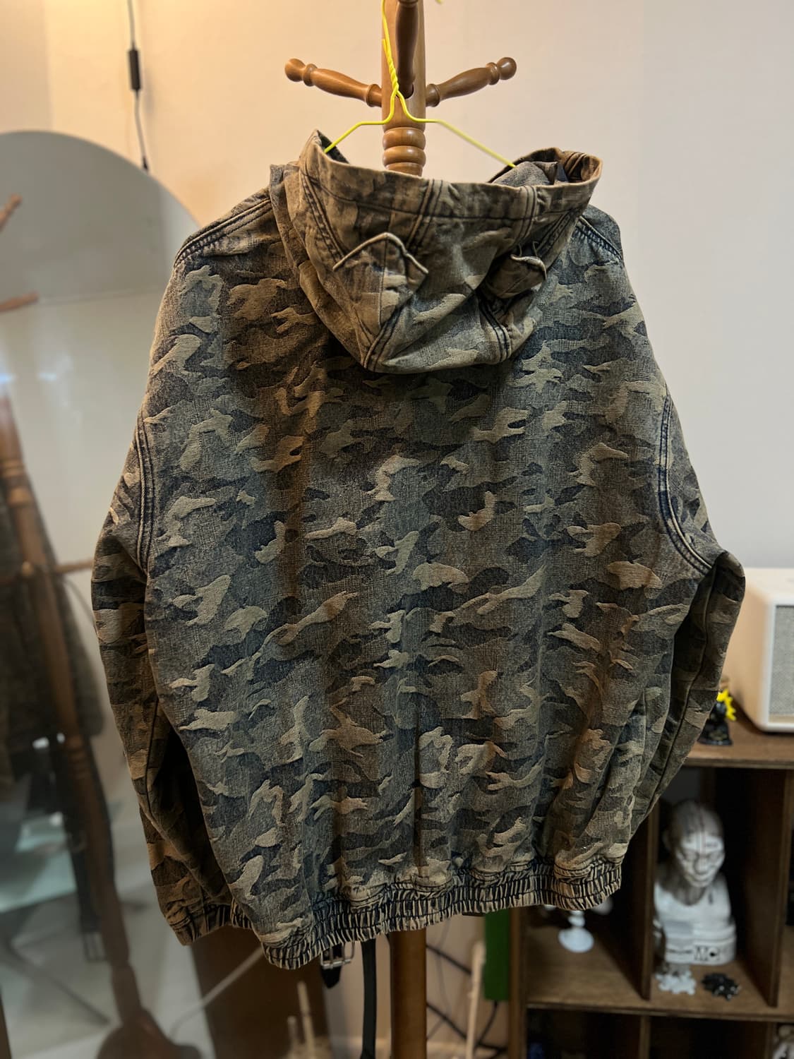 크리틱 데빌이어 카모 데님 후드집업 카키 상품이미지3