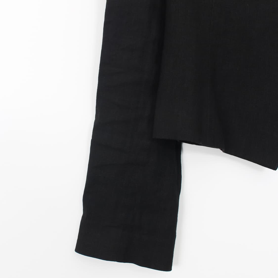 엠포리오 아르마니 ARMANI 빈티지 핀턱 자수 블랙 린넨 자켓 상품이미지5