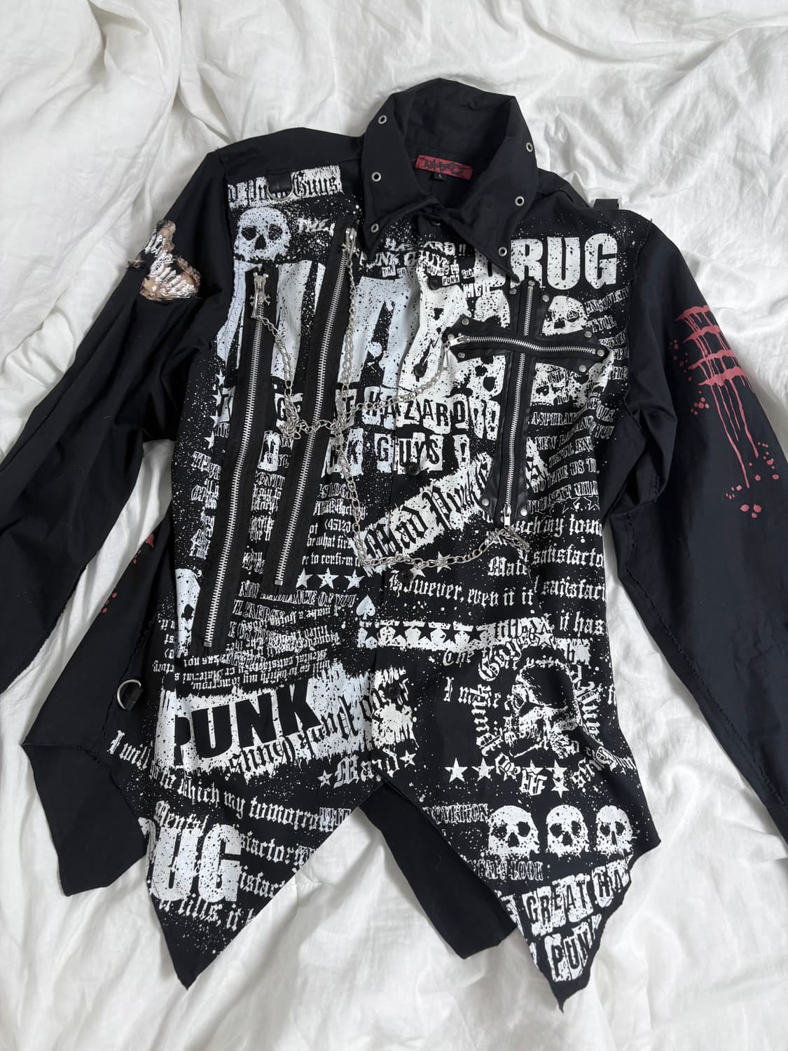 mad punks 매드펑크 십자가 체인 셔츠 상품이미지1