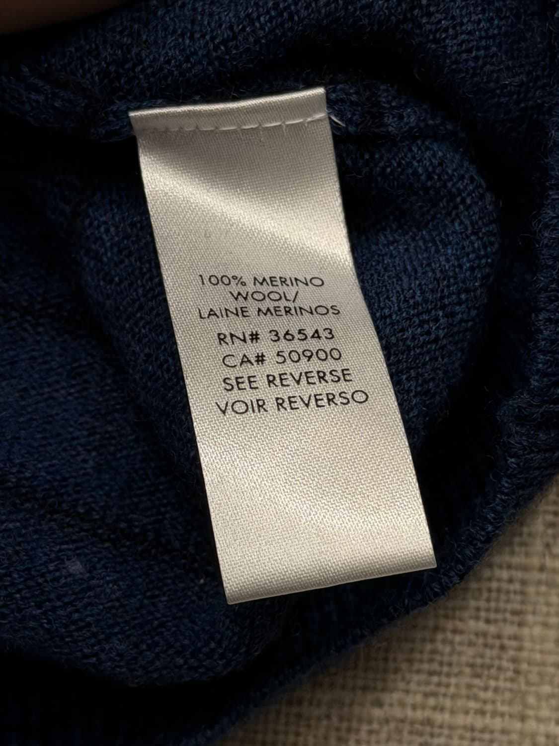캘빈클라인 메리노 울100% 단가라 니트 L 네이비 상품이미지4