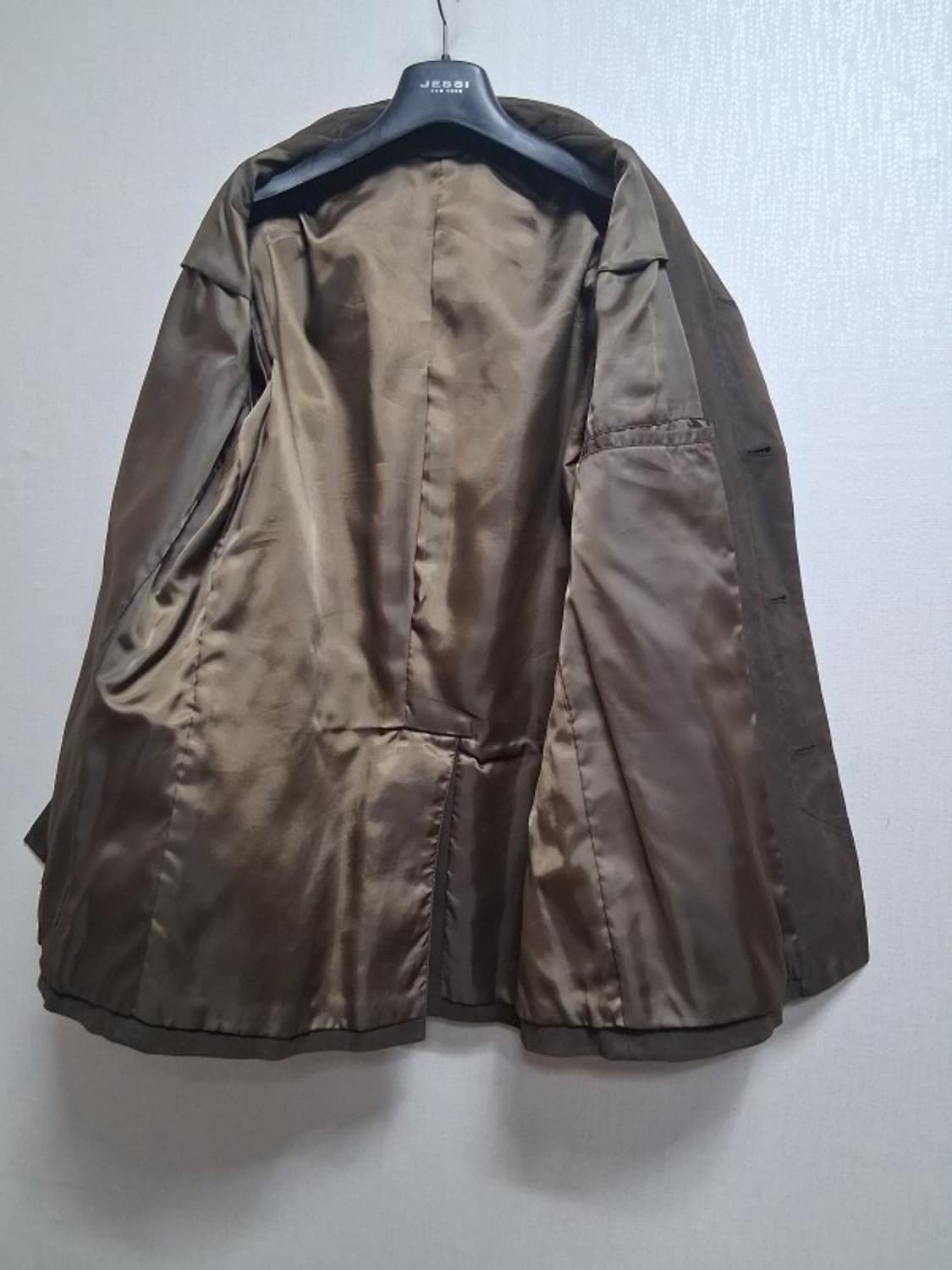 일본빈티지수입 유니클로 남성 스웨이드쟈켓 짙은카키 표기 L슬림100 98 상품이미지3