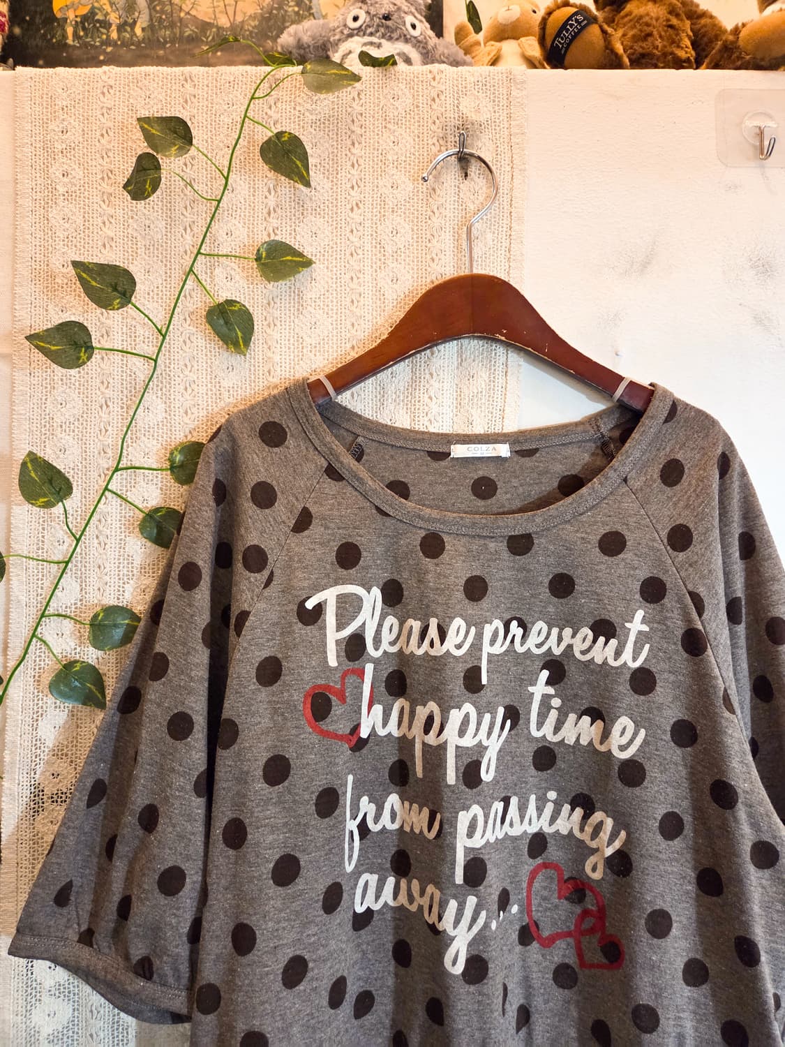 colza 초코 도트 반팔 티셔츠 상품이미지2