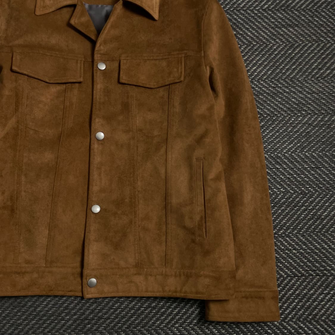 Lofi 미니멀 비건 스웨이드 트러커 자켓y 3972 상품이미지4