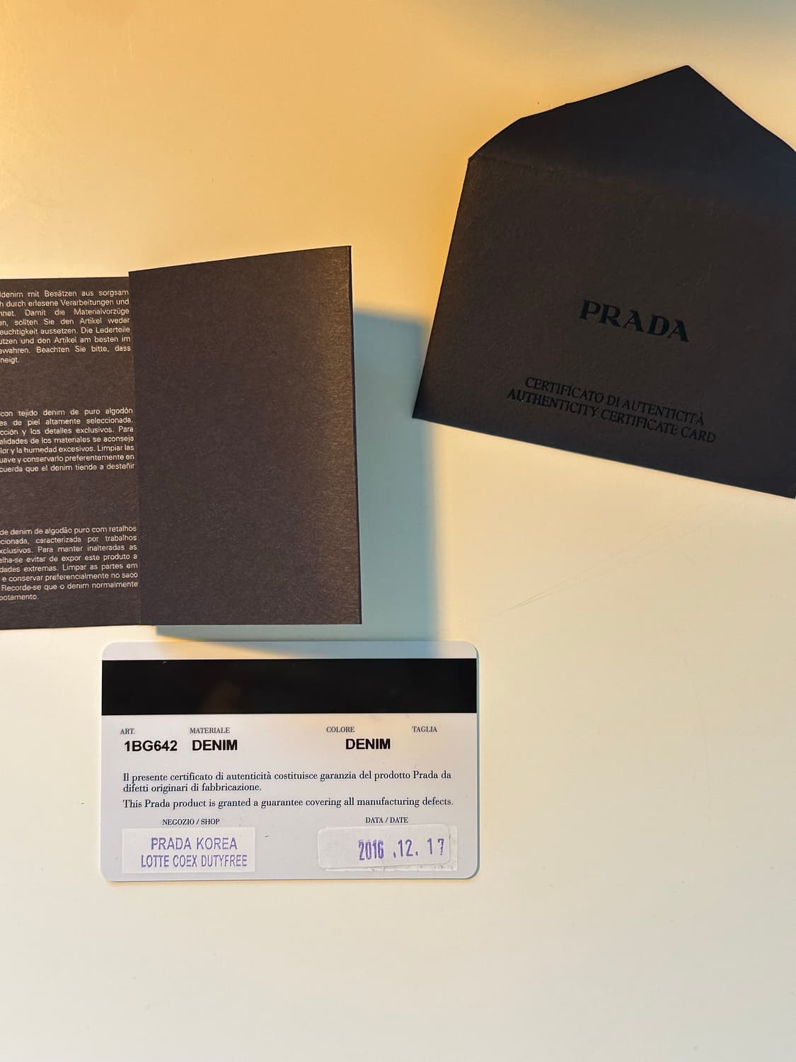프라다 데님 토트백 / 워런티카드, 더스트백 O 상품이미지6