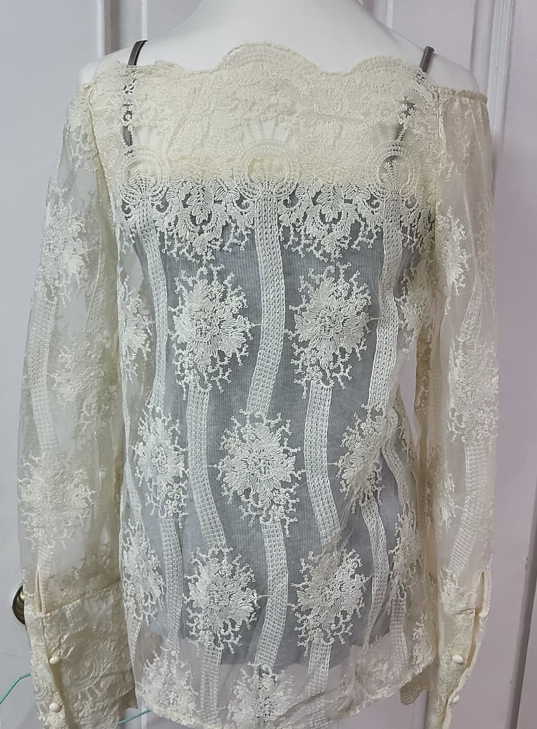 시스루 오프숄더 블라우스 나시 세트 55 상품이미지4