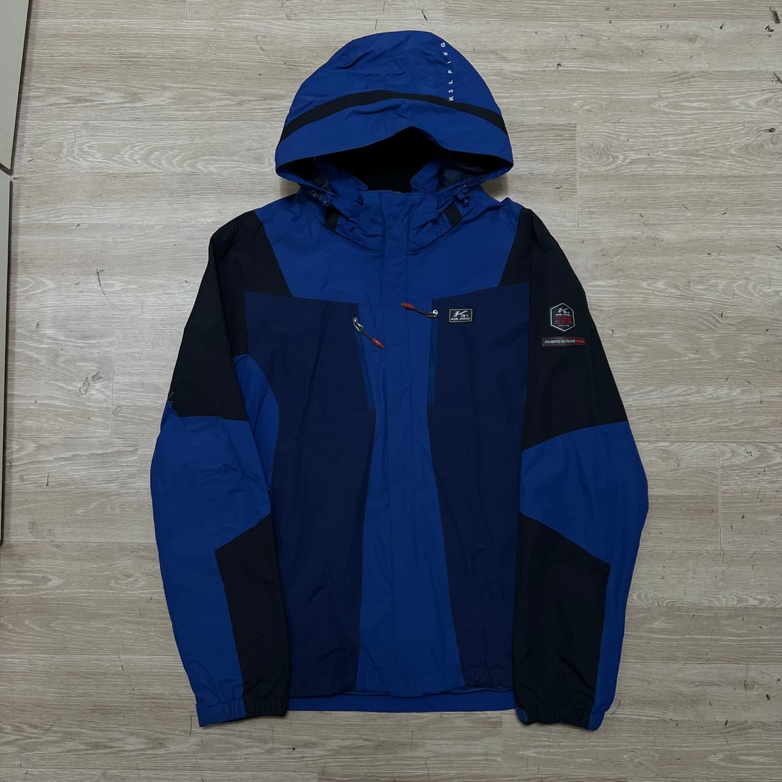 콜핑 여성 배색 기능성 바람막이 후드자켓 [블루] XL/100 상품이미지1