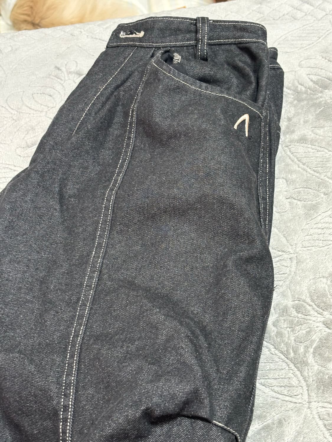 98 Printed Knee Pin-tuck Denim Pants 상품이미지3