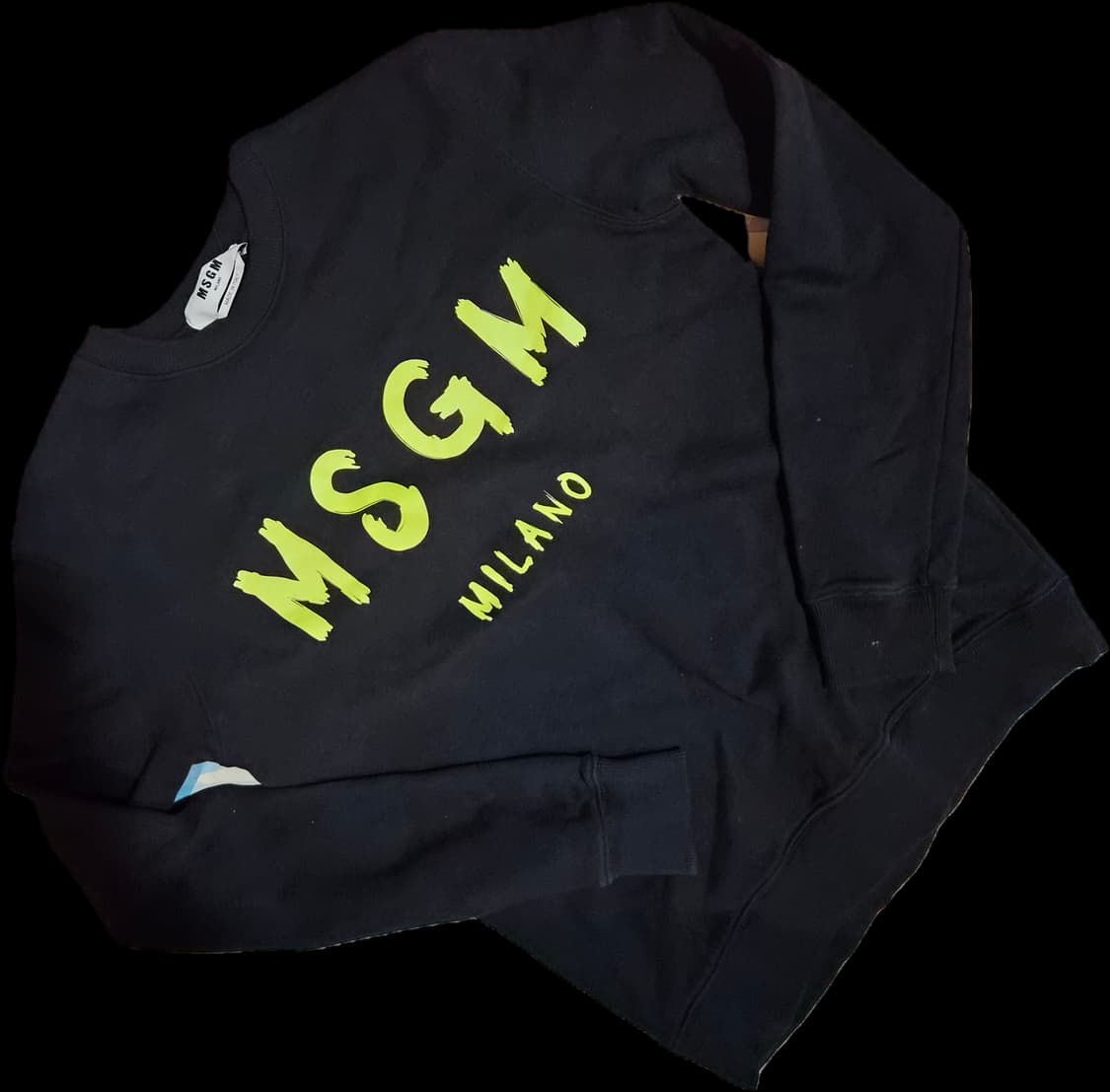 msgm 블랙 형광 맨투맨 상품이미지1