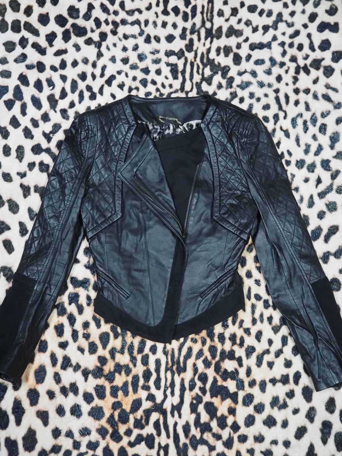 퀄팅 레더 자켓 상품이미지1