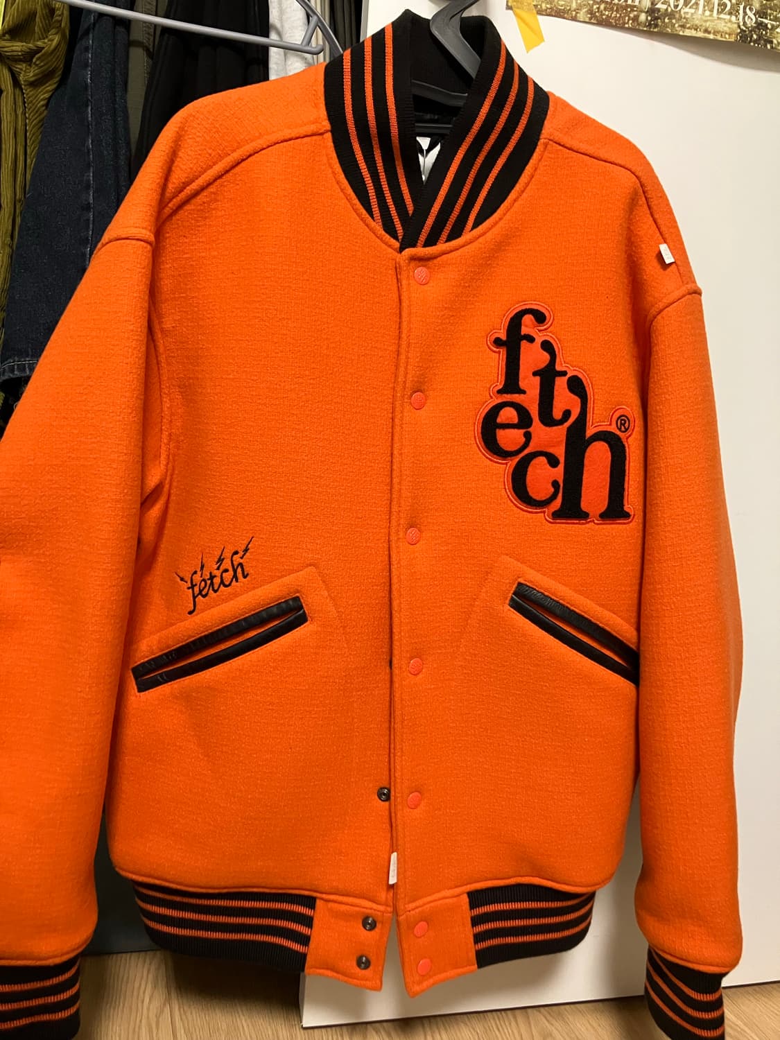 Fetch Wool varsity jacket ORANGE 상품이미지1