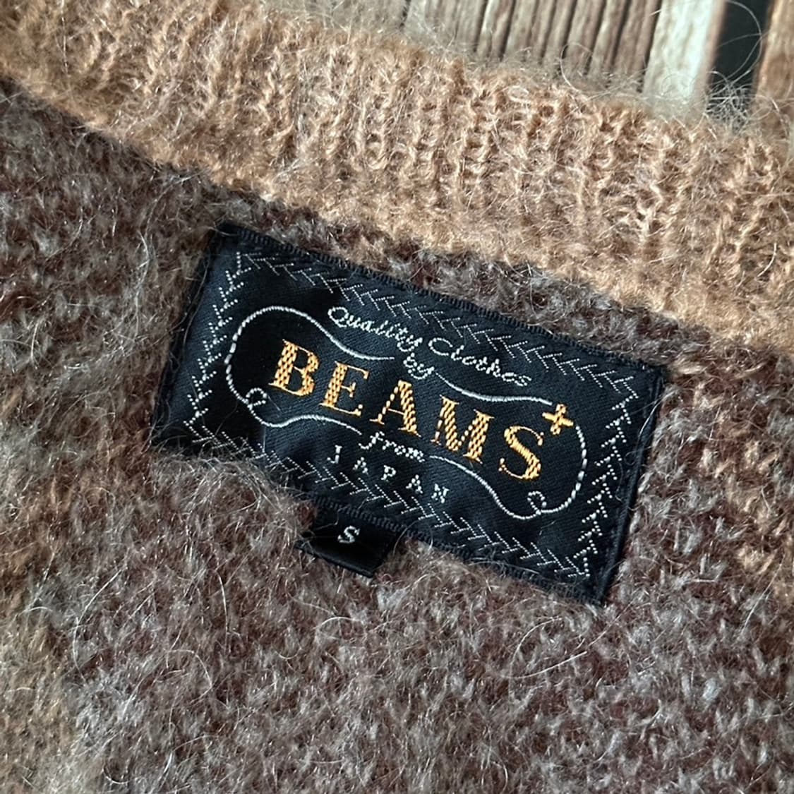 BEAMS+ 빔즈플러스 아가일 패턴 모헤어 가디건 S 사이즈 상품이미지5