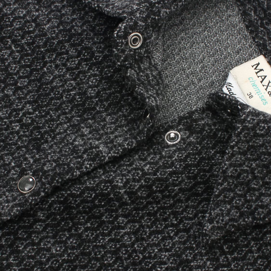 막스앤코 MAX&Co 막스마라 빈티지 울 타올 슬림 그레이 패턴 셔츠 블 상품이미지6