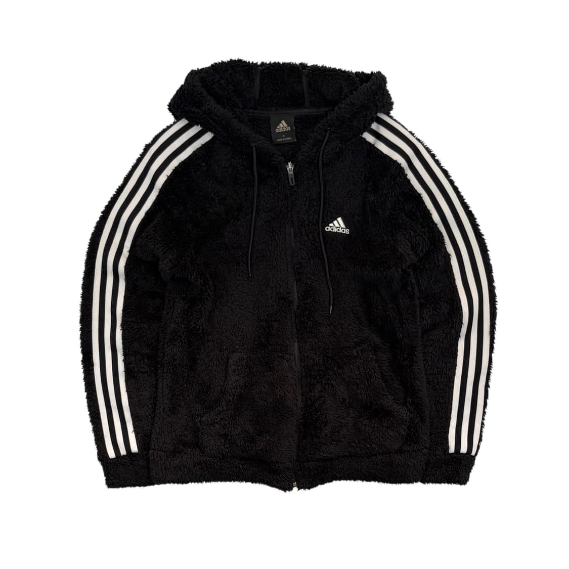 아디다스 후리스 후드집업 블랙 상품이미지1