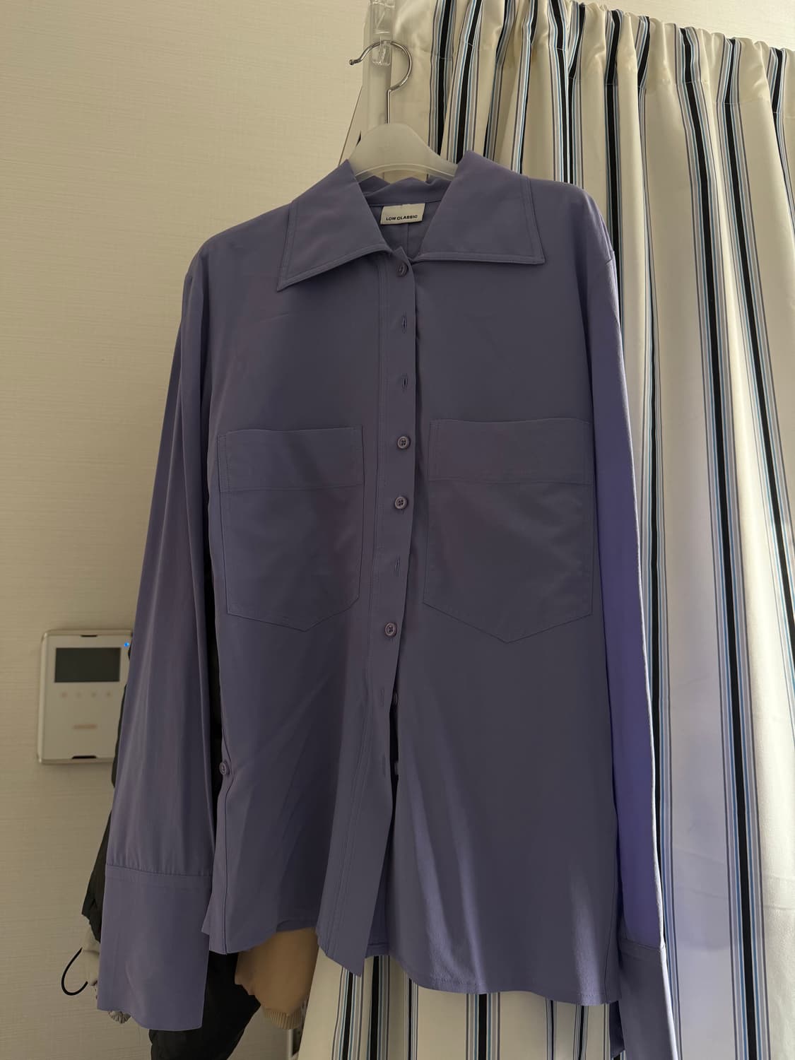 로우클래식 실크 셔츠 퍼플 M사이즈 상품이미지2