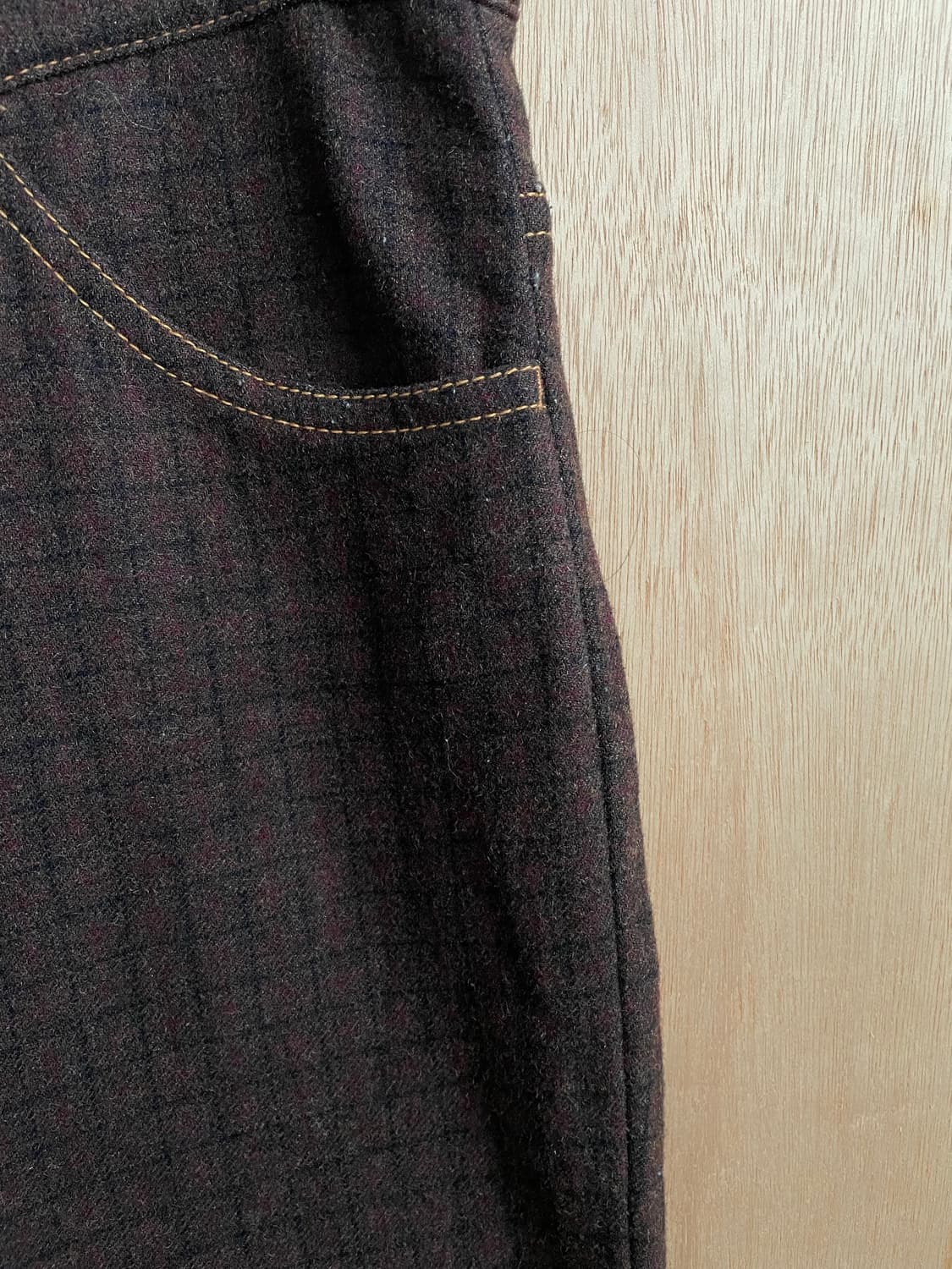 준야와타나베 체크 울 플레어 팬츠 상품이미지5