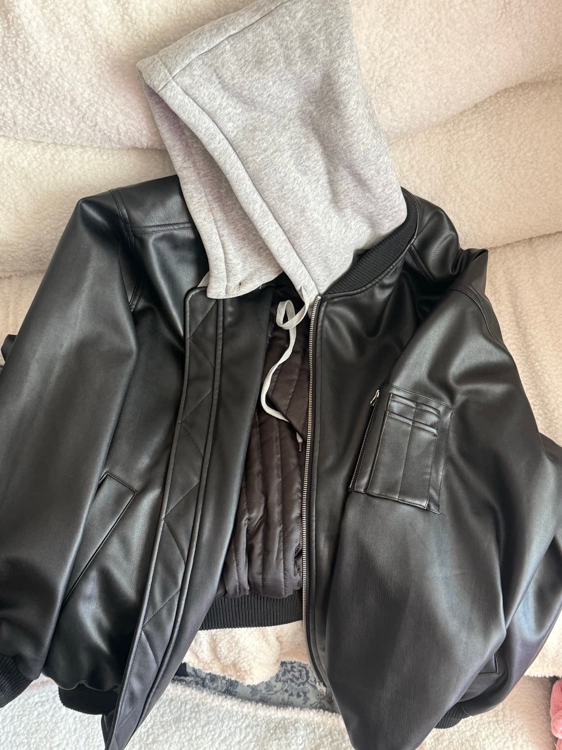 블랙 레더 자켓 [unisex] 상품이미지2