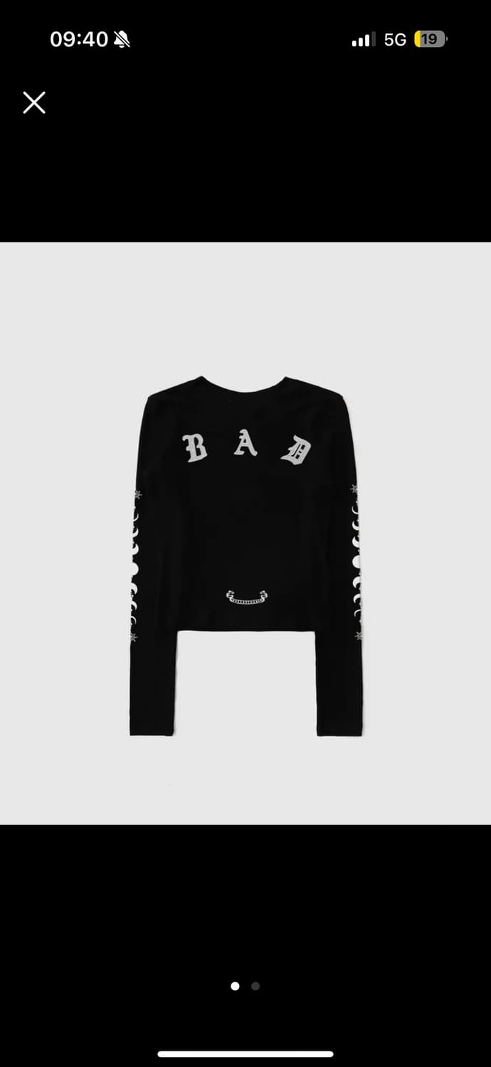 배드블러드 미스틱 라인스톤 로고 져지 슬림 롱슬리브  상품이미지1