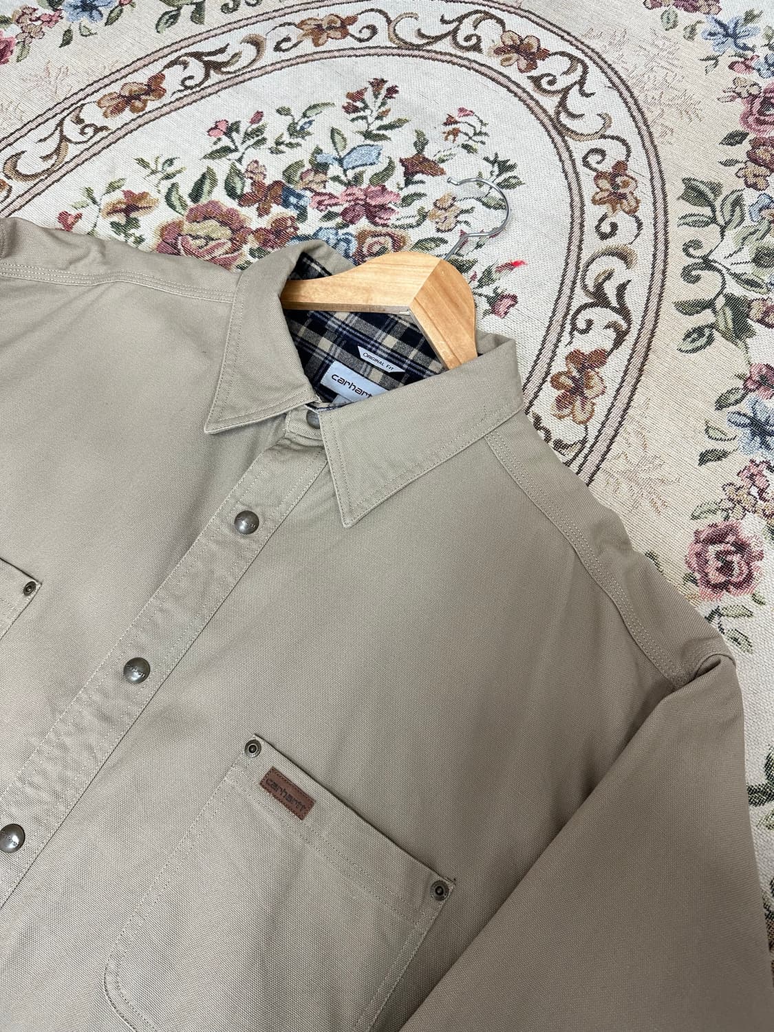 Carhartt 칼하트 헤비 프란넬 코튼 워크 자켓 셔츠 상품이미지3