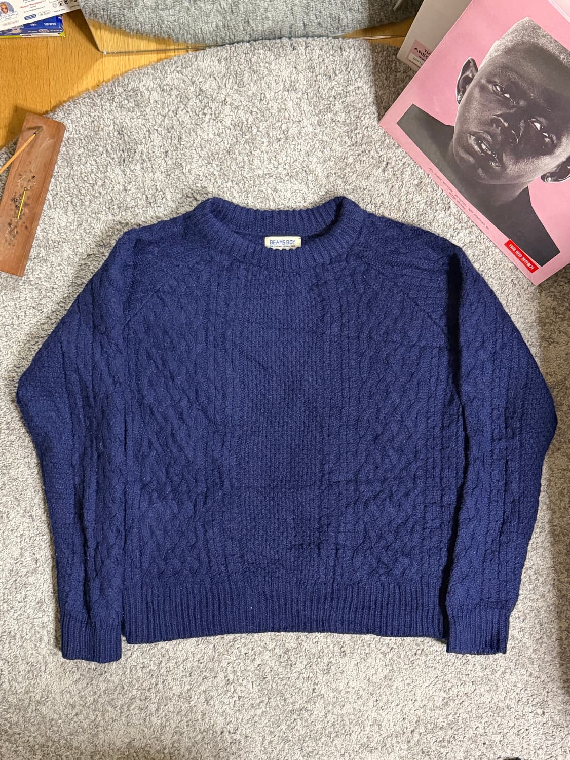 BEAMS BOY 빔즈보이 케이블 울 니트 상품이미지1