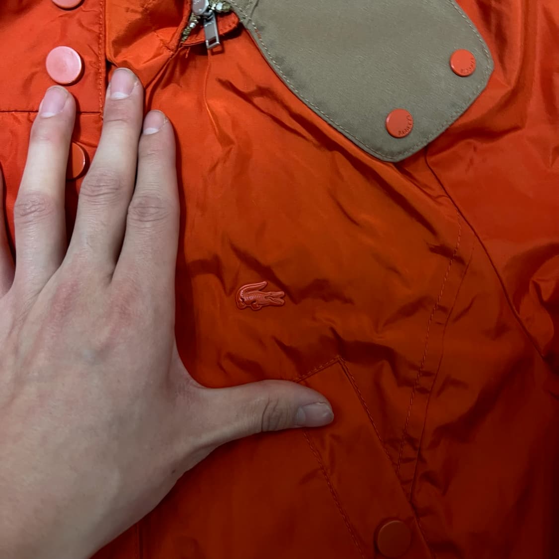 라코스테 로고 와펜 후드 바람막이 자켓 38  상품이미지3