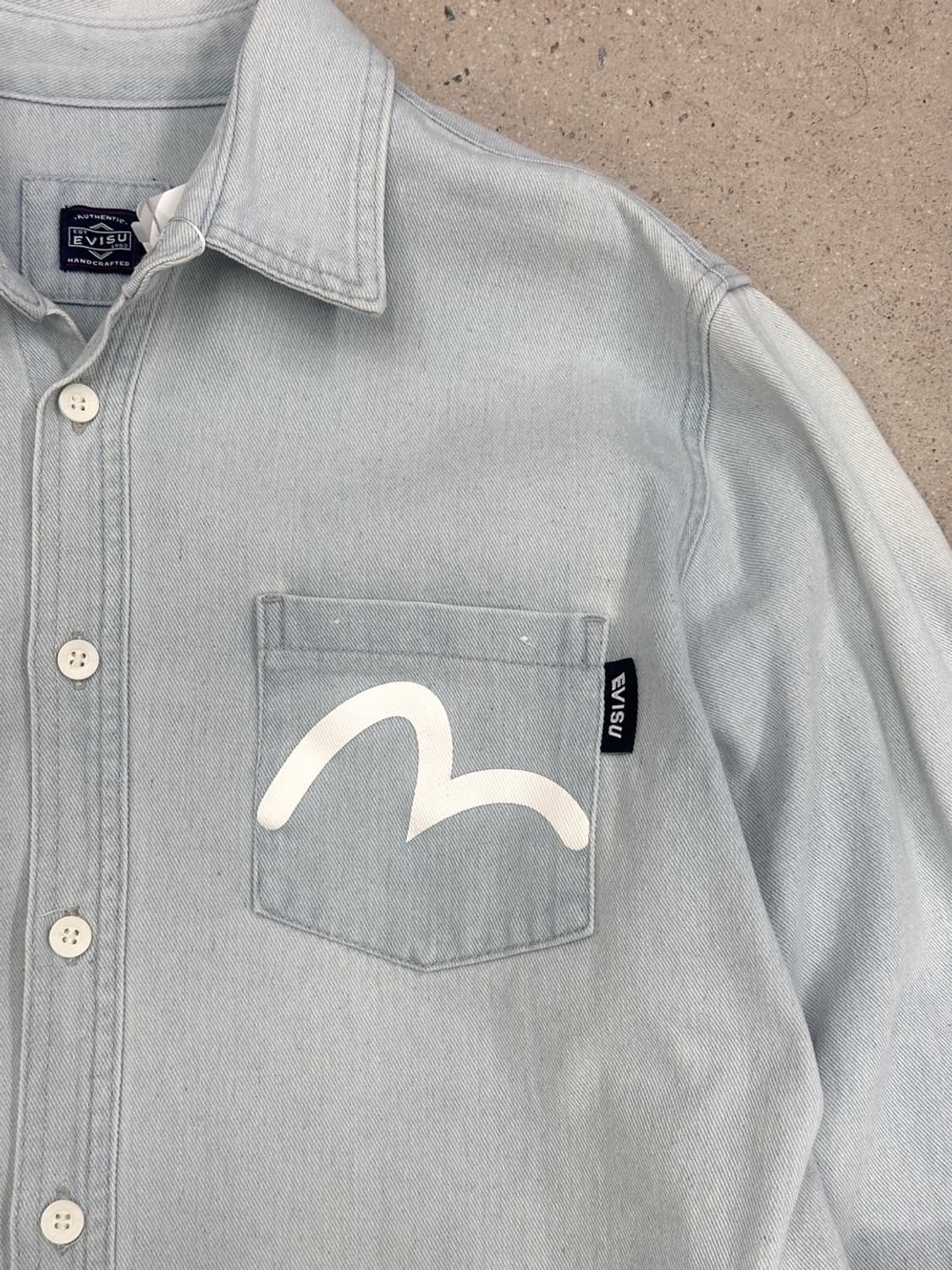 에비수 빅로고 데님 셔츠 자켓 상품이미지5