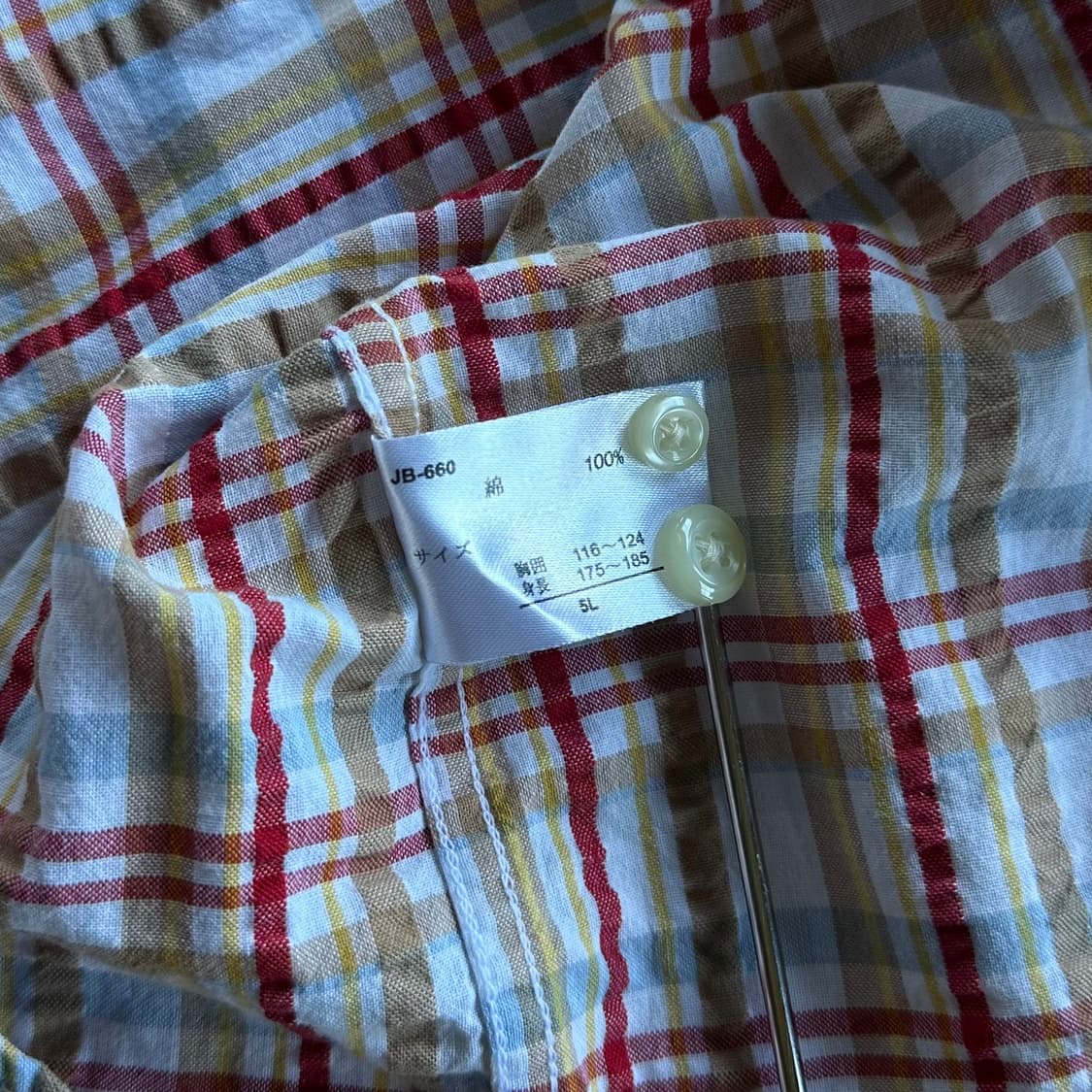 [2XL]JPN 플레이드 시어서커 반팔 셔츠 상품이미지6