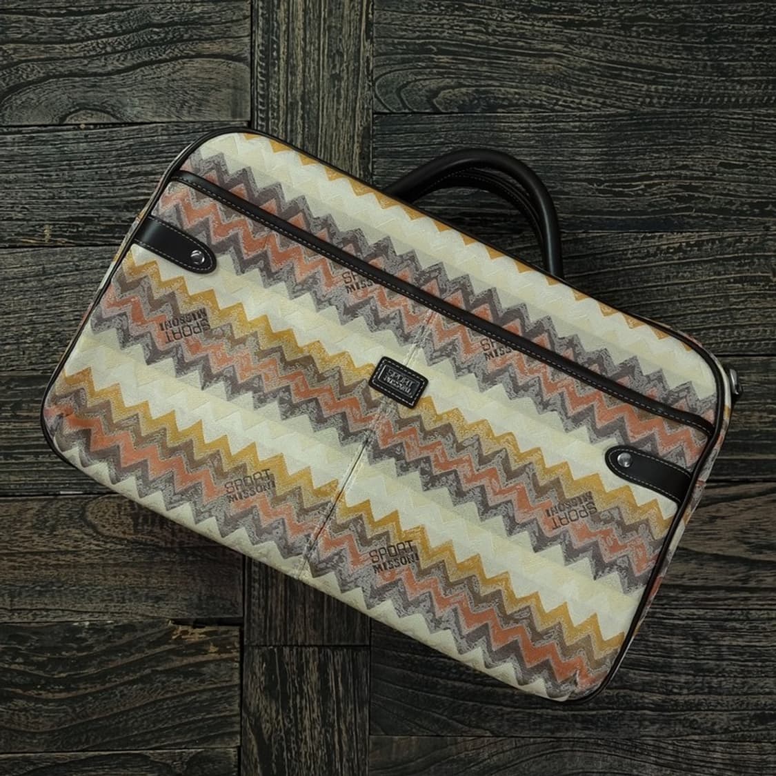 [미쏘니] 에스닉 기하학 패턴 보스턴 토트백 P01216 상품이미지1