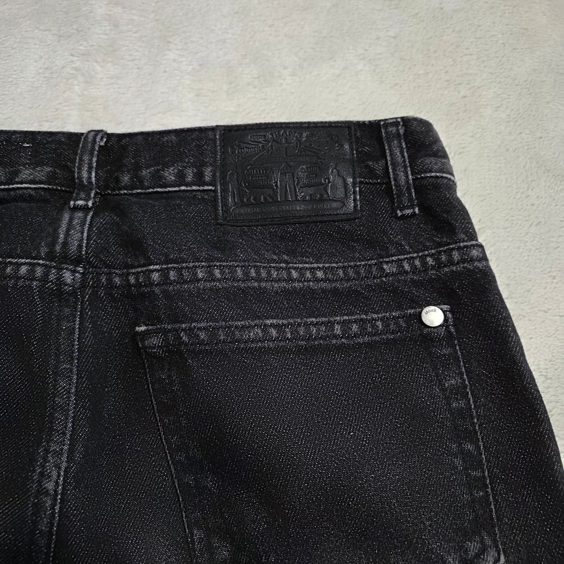 (28)모드나인 블랙 워시드 데님 팬츠 상품이미지4