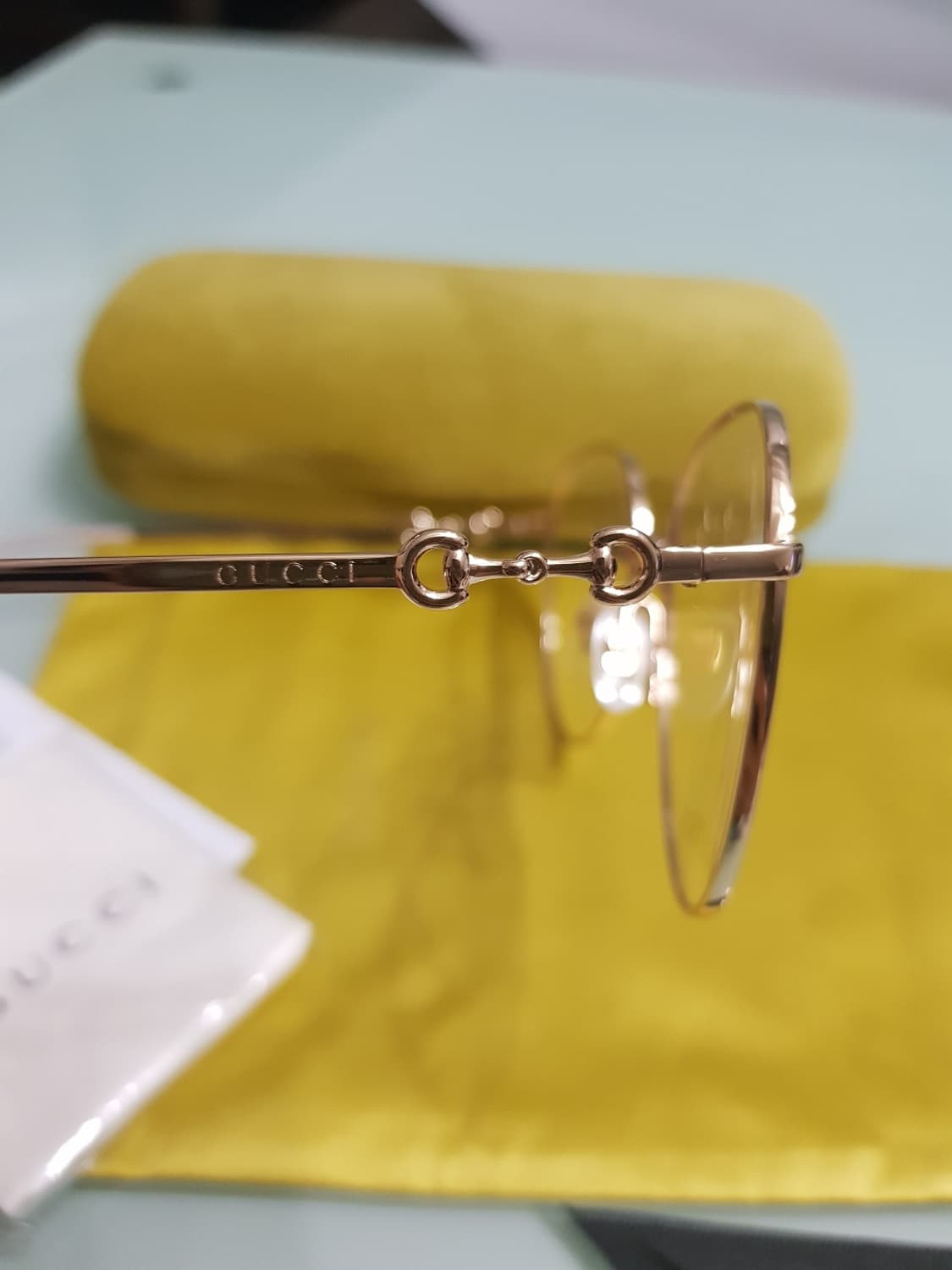 새상품 풀구성)구찌 홀스빗 샴페인골드 남녀안경테 상품이미지7