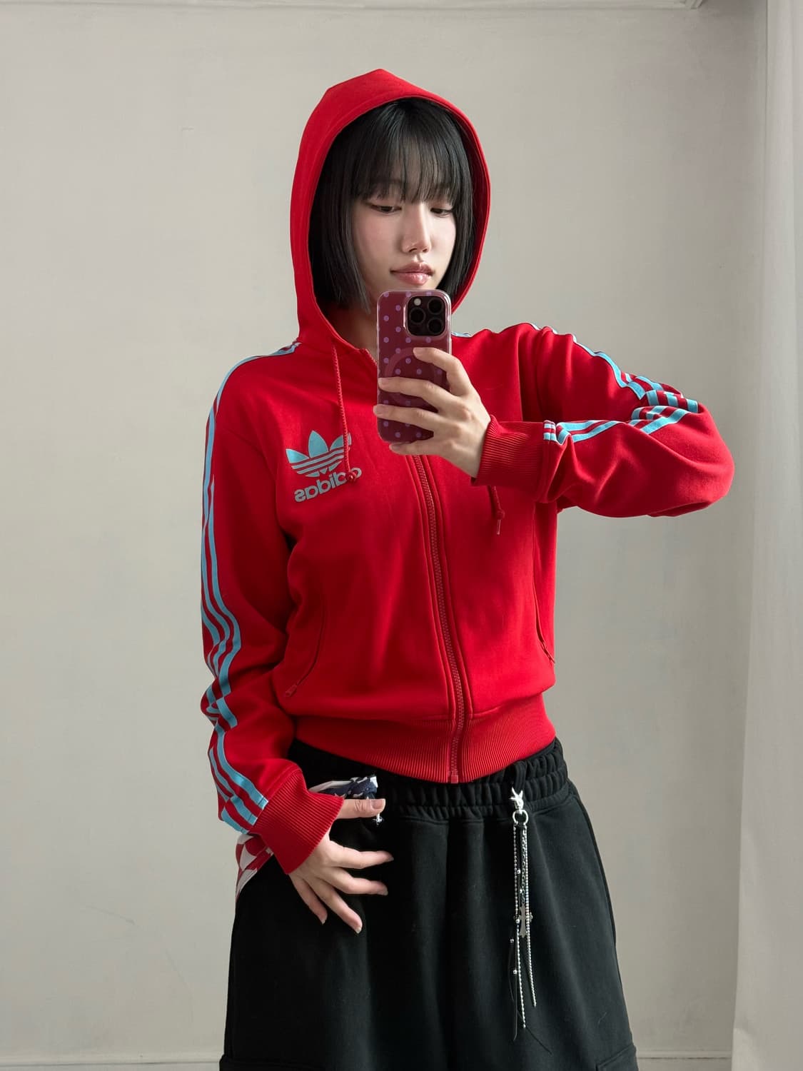 아디다스 레드 후드 져지 상품이미지1